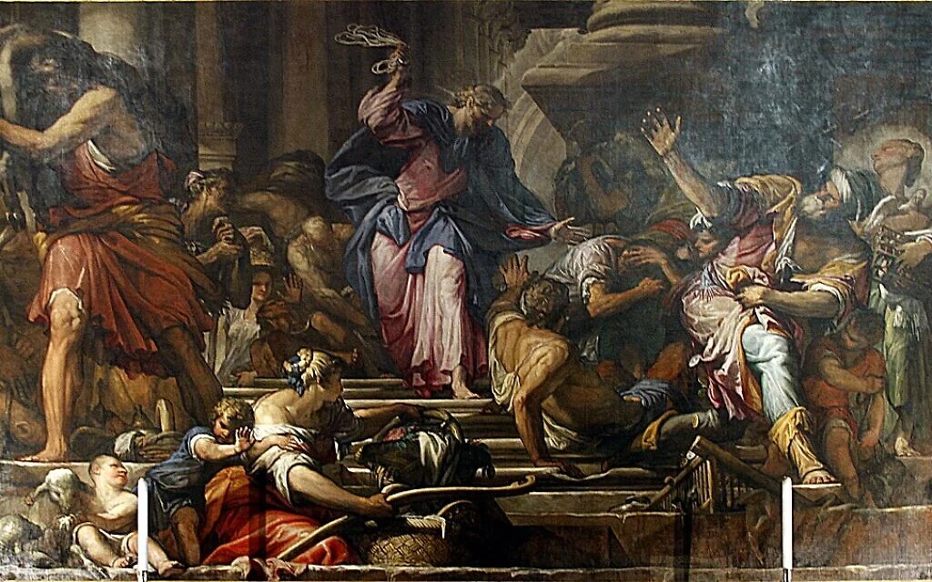 « La purification du temple » par Giovanni Antonio Fumiani, en 1678. (José Luiz Bernardes Ribeiro /Wikipédia/ CC BY-SA 4.0)