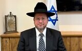 Le rabbin Avraham Deri, neveu du chef du parti Shas Aryeh Deri, élu Grand Rabbin de Beer Sheva, le 8 février 2026. (Crédit : Ministère des Affaires religieuses)