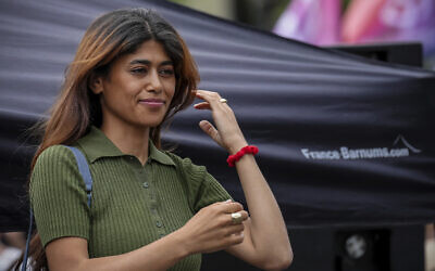 Rima Hassan, à Paris, le 14 juin 2025. (Crédit : AP Photo/Aurelien Morissard)