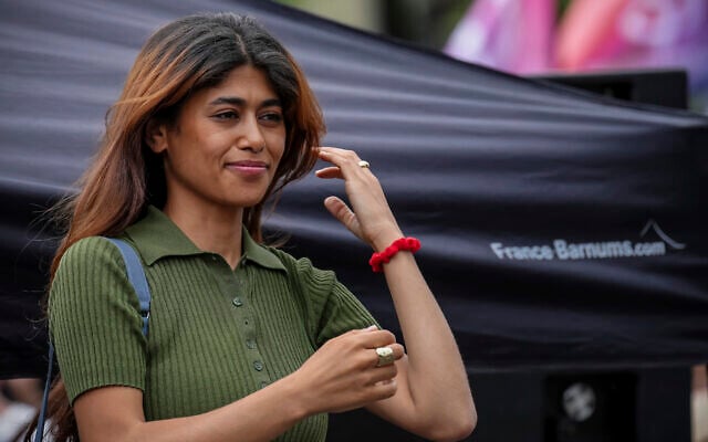 Rima Hassan, à Paris, le 14 juin 2025. (Crédit : AP Photo/Aurelien Morissard)