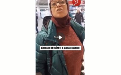 Une agression antisémite filmée dans le supermarché Auchan de Bagnolet, le 11 mars 2025. (Crédit : @mk_info_idf/Instagram)