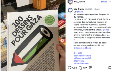 Le message du collectif « Balance ton antisémite » au sujet du livre « 100 dessins pour Gaza ».