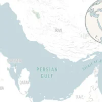 Carte du golfe Persique, du détroit d'Ormuz et des pays environnants. (Crédit : AP Photo)
