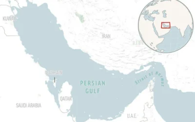 Carte du golfe Persique, du détroit d'Ormuz et des pays environnants. (Crédit : AP Photo)