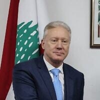 Le ministre libanais des Affaires étrangères, Youssef Raggi, à Beyrouth, le 7 janvier 2026. (Crédit : Anwar Amro/AFP)