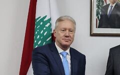 Le ministre libanais des Affaires étrangères, Youssef Raggi, à Beyrouth, le 7 janvier 2026 (Crédit : Anwar Amro/AFP)