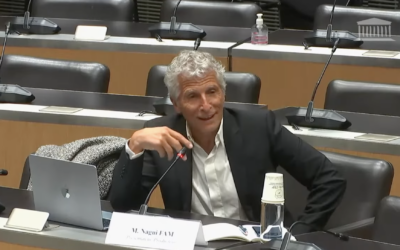 Le présentateur Nagui Fam lors de son audition par la commission d’enquête sur la neutralité, le fonctionnement et le financement de l’audiovisuel public, le 1er avril 2026 (Crédit : capture d'écran YouTube)