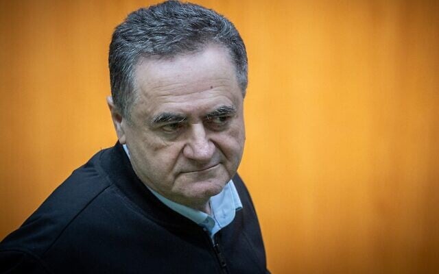 Le ministre de la Défense, Israel Katz, lors d’un vote sur le budget de l’État à la Knesset, le 30 mars 2026. (Crédit : Yonatan Sindel/Flash90)