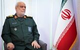 Le chef des renseignements du Corps des Gardiens de la Révolution islamique Majid Khademi, sur une poto non datée. (Crédit : CC par khamenei.ir)