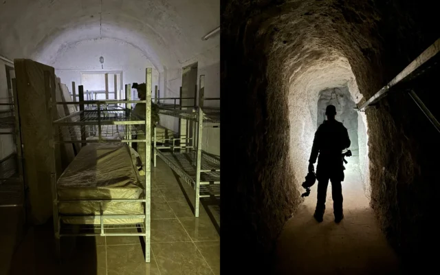Un important tunnel du groupe terroriste chiite libanais du Hezbollah découvert par l'armée israélienne, sous la ville de Qantara, dans le sud du Liban, sur des images diffusées le 28 avril 2026. (Crédit : Armée israélienne)