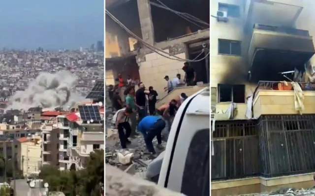 Les conséquences d'une frappe israélienne à Beyrouth, au Liban, le 28 mai 2026. (Captures d'écran/Réseaux sociaux)