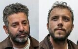 Montage photos (de gauche à droite) : L'activiste hispano-palestinien Saif Abu Keshek ; l'activiste brésilien Thiago Ávila arrivant au tribunal d'Ashkelon, le 5 mai 2026. (Crédits : Ilia Yefimovich/AFP)