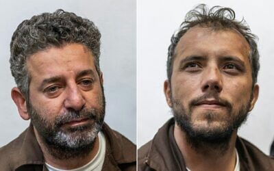 Montage photos (de gauche à droite) : L'activiste hispano-palestinien Saif Abu Keshek ; l'activiste brésilien Thiago Ávila arrivant au tribunal d'Ashkelon, le 5 mai 2026. (Crédits : Ilia Yefimovich/AFP) Montage photos (de gauche à droite) : L'activiste hispano-palestinien Saif Abu Keshek ; l'activiste brésilien Thiago Ávila arrivant au tribunal d'Ashkelon, le 5 mai 2026. (Crédits : Ilia Yefimovich/AFP)