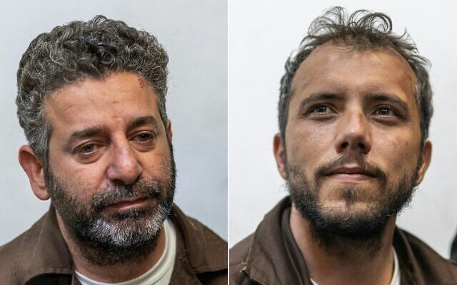 Montage photos (de gauche à droite) : L'activiste hispano-palestinien Saif Abu Keshek ; l'activiste brésilien Thiago Ávila arrivant au tribunal d'Ashkelon, le 5 mai 2026. (Crédits : Ilia Yefimovich/AFP) Montage photos (de gauche à droite) : L'activiste hispano-palestinien Saif Abu Keshek ; l'activiste brésilien Thiago Ávila arrivant au tribunal d'Ashkelon, le 5 mai 2026. (Crédits : Ilia Yefimovich/AFP)