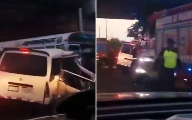 Extrait d'une vidéo montrant l'accident mortel survenu le 13 mai 2026 au Panama entre un minibus qui transportait des passagers israéliens et un autre bus. (Capture d'écran : X, utilisée conformément à l'article 27a de la loi sur le droit d'auteur) Extrait d'une vidéo montrant l'accident mortel survenu le 13 mai 2026 au Panama entre un minibus qui transportait des passagers israéliens et un autre bus. (Capture d'écran : X, utilisée conformément à l'article 27a de la loi sur le droit d'auteur)