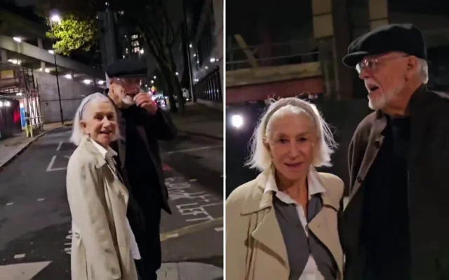 Helen Mirren et son mari Taylor Hackford dans une vidéo où un homme accoste et insulte l’actrice en la traitant de « evil Zionist bitch ». (Crédit : Capture d’écran via X, utilisée conformément à l’article 27a de la loi sur le droit d’auteur) Helen Mirren et son mari Taylor Hackford dans une vidéo où un homme accoste et insulte l’actrice en la traitant de « evil Zionist bitch ». (Crédit : Capture d’écran via X, utilisée conformément à l’article 27a de la loi sur le droit d’auteur)