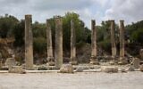 Vue du site archéologique antique de Sébaste, non loin de Naplouse, en Cisjordanie, le 12 mai 2025. (Crédit : Nasser Ishtayeh/Flash90)