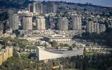 Vue de la Knesset et de ses environs, à Jérusalem, prise depuis un hélicoptère, le 12 octobre 2025. (Crédit : Arie Leib Abrams/Flash90)