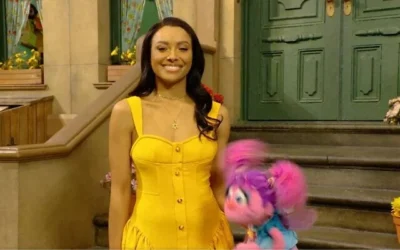 L'actrice Kat Graham (à gauche) et la marionnette de Sesame Street, Abby Cadabby, célèbrent le Mois du patrimoine juif, en mai 2023. (Crédit : Capture d'écran/Sesame Street/X) L'actrice Kat Graham (à gauche) et la marionnette de Sesame Street, Abby Cadabby, célèbrent le Mois du patrimoine juif, en mai 2023. (Crédit : Capture d'écran/Sesame Street/X)