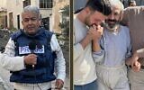 Le journaliste palestinien Ali Samoudi avant et après sa libération, le 30 avril 2026, après avoir passé un an en détention administrative israélienne. (Crédit : utilisé conformément à l'article 27a de la loi sur le droit d'auteur)