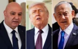 Le président libanais Joseph Aoun, le président américain Donald Trump et le Premier ministre Benjamin Netanyahu (Collage/AP)