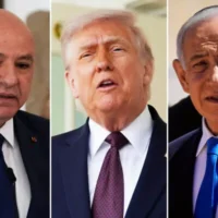 Le président libanais Joseph Aoun, le président américain Donald Trump et le Premier ministre Benjamin Netanyahu (Collage/AP)