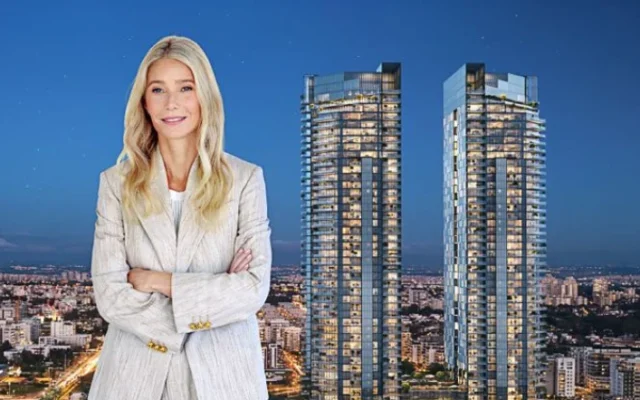 Gwyneth Paltrow est l’égérie du projet d’appartements de luxe 51 Park à Herzliya (Crédit : Autorisation)