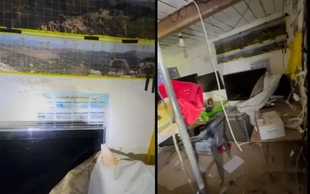 Des cartes découvertes par les soldats de Tsahal dans un tunnel du Hezbollah à proximité du château de Beaufort, au sud du Liban, sur une photo diffusée le 13 juin 2026. (Crédit: Tsahal)