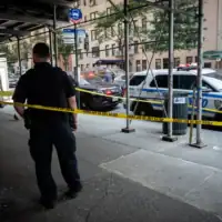 Les lieux d’une deuxième agression à l’arme blanche dans l’Upper West Side de Manhattan, à New York, le 23 juillet 2026. (Crédit : Luke Tress/Times of Israel)