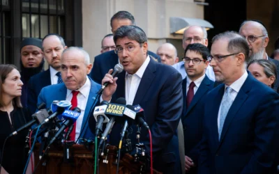 Le président de l’UJA-Federation of New York, Eric Goldstein, dans l’Upper West Side de Manhattan, le 24 juillet 2026. (Crédit: Luke Tress/Times of Israel)