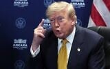 Le président américain Donald Trump s’exprimant lors d’une rencontre avec le secrétaire général de l’OTAN, Mark Rutte, lors du sommet de l’OTAN, à Ankara, en Turquie, le 8 juillet 2026. (Crédit : Filip Singer, photo de pool via AP)
