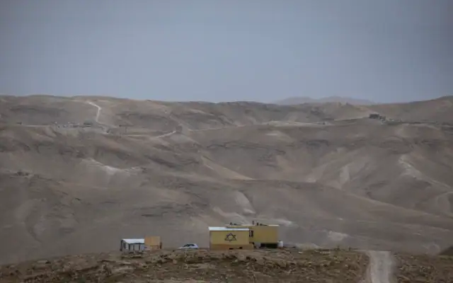 Vue de l’avant-poste agricole de Zohar Yehuda dans le désert de Judée, en Cisjordanie, le 15 mai 2026. (Crédit : Chaim Goldberg/Flash90)