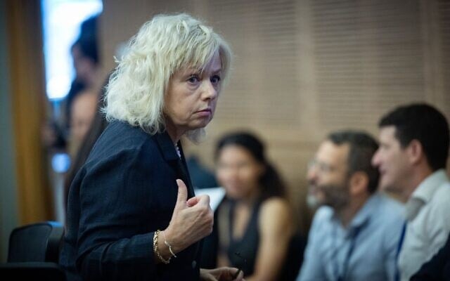 La procureure générale, Gali Baharav-Miara, assistant à une réunion d'une commission de la Knesset, à Jérusalem, le 9 juin 2026. (Crédit : Yonatan Sindel/Flash90) La procureure générale, Gali Baharav-Miara, assistant à une réunion d'une commission de la Knesset, à Jérusalem, le 9 juin 2026. (Crédit : Yonatan Sindel/Flash90)