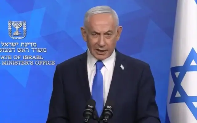 Le Premier ministre Benjamin Netanyahu dans un message vidéo diffusé le 22 juillet 2026. (Capture d’écran/GPO)