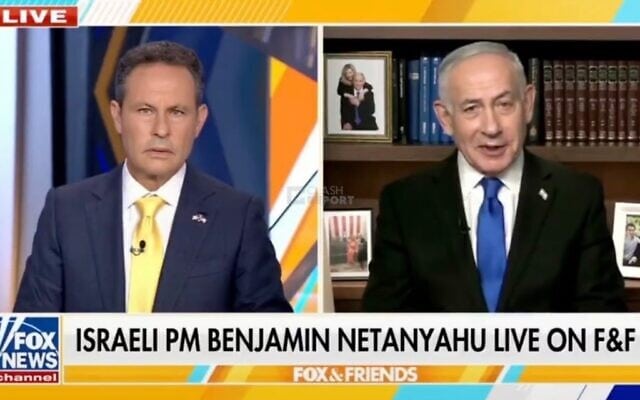 Le Premier ministre Benjamin Netanyahu s’exprimant sur Fox News, le 6 juillet 2026. (Crédit : Capture d’écran/Fox News)