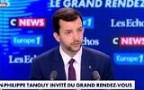 Le député du Rassemblement national (RN) Jean-Philippe Tanguy, lors d'une interview accordée à CNews et Europe1, le 12 juillet 2026. (Crédit : Capture d'écran/CNews ; utilisée conformément à l'article 27a de la loi sur le droit d'auteur)