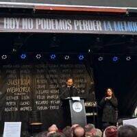 Cérémonie commémorative du 32ᵉ anniversaire de l'attentat contre l'AMIA, à Buenos Aires, le 17 juillet 2026. (Crédit : Juan Melamed via JTA)