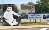 Le collège East Brook à Paramus, dans le New Jersey, a rappelé les albums de fin d'année contenant une image d'Adolf Hitler bébé. (Google Streetview/Bettmann/Getty Images Contributor via la JTA)