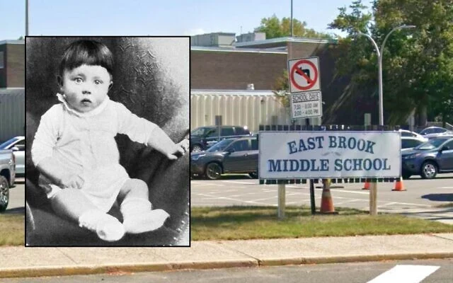 Le collège East Brook à Paramus, dans le New Jersey, a rappelé les albums de fin d'année contenant une image d'Adolf Hitler bébé. (Google Streetview/Bettmann/Getty Images Contributor via la JTA)
