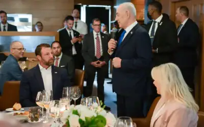 Le Premier ministre Benjamin Netanyahu prend la parole lors d'un dîner en hommage au sénateur Lindsey Graham, récemment décédé, à Washington, le 27 juillet 2026. (Crédit: Maayan Toaf/GPO) Le Premier ministre Benjamin Netanyahu prend la parole lors d'un dîner en hommage au sénateur Lindsey Graham, récemment décédé, à Washington, le 27 juillet 2026. (Crédit: Maayan Toaf/GPO)