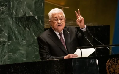 Le président de l’Autorité palestinienne, Mahmoud Abbas, s’exprime devant l’Assemblée générale des Nations unies, à New York, le 26 septembre 2024. (Crédit : Stephanie Keith/Getty Images/AFP)