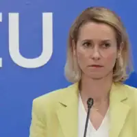 La cheffe de la diplomatie de l’Union européenne, Kaja Kallas, s’adresse aux médias lors d’une réunion informelle de l’UE consacrée à la défense, à Nicosie, à Chypre, le 8 juin 2026. (Crédit : Petros Karadjias/AP)