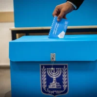 Un homme vote dans un bureau de vote à Jérusalem, le 1ᵉʳ novembre 2022. (Crédit : Yonatan Sindel/Flash90)