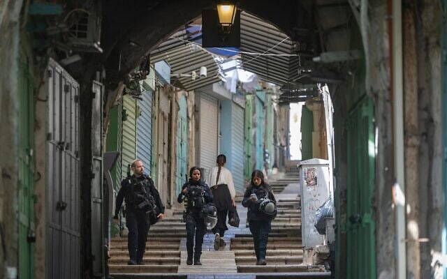 La vieille ville de Jérusalem, le 5 avril 2026. (Crédit : Chaim Goldberg/Flash90)
