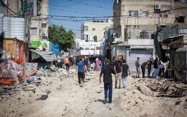 La ville de Jénine, en Cisjordanie, lors d'une opération antiterroriste israélienne, le 3 juillet 2023. (Nasser Ishtayeh/Flash90)