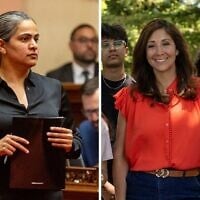 Montage photos (de gauche à droite) : La sénatrice de l'État de Californie Aisha Wahab et sa collègue Melissa Hernandez, toutes deux candidates démocrates au Congrès dans la 14ᵉ circonscription de Californie. (Crédits : Annie Barker/AP)