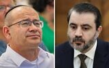 Montage photos (de gauche à droite) : Roman Gofman, chef de l'agence de renseignement du Mossad ; Asaad al-Shaibani, ministre des Affaires étrangères de la Syrie. (Crédits : Chaïm Goldberg/Flash90 ; Service de presse du ministère russe des Affaires étrangères via AP)