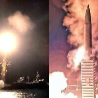 La Marine allemande effectuant un essai avec le système de missiles balistiques LORA de fabrication israélienne dans l’Atlantique Nord, comme le montrent des images publiées le 2 septembre 2026. (Crédit : Deutsche Marine/Instagram)