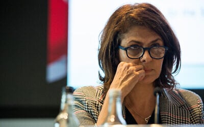 Hind Kabawat,
 ministre syrienne des Affaires sociales et du Travail. (Photo : CHRIS J RATCLIFFE / AFP)