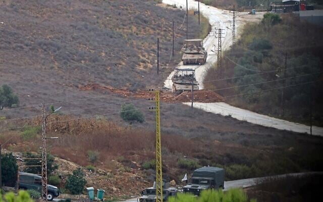 Les forces israéliennes avancent en direction de Deir Mimas et atteignent un carrefour proche d'une position récemment établie par l'armée libanaise, le 18 septembre 2026. (Crédit : AFP)